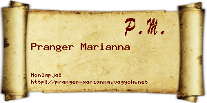 Pranger Marianna névjegykártya